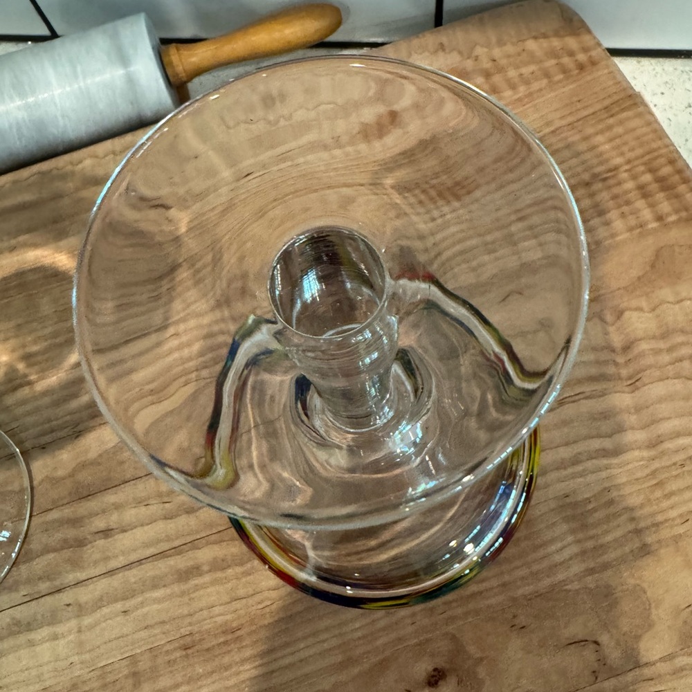 Set of 2 Confetti Glass Margarita Glasses – EUC - Picture 3 of 6